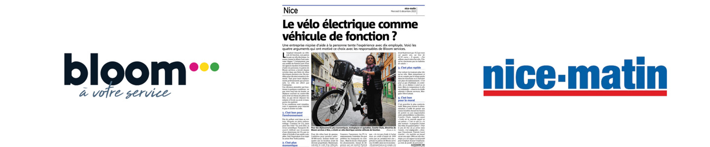 Bloom et son projet de vélo mis en avant dans Nice Matin en Décembre 2023