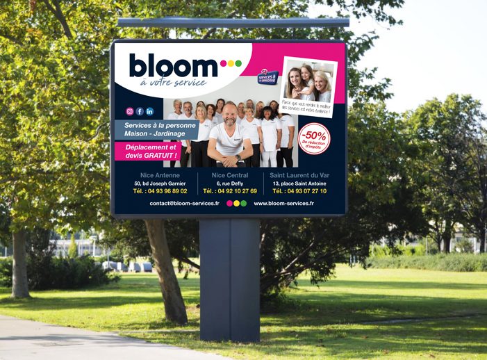 Affichage en ville de Bloom Services